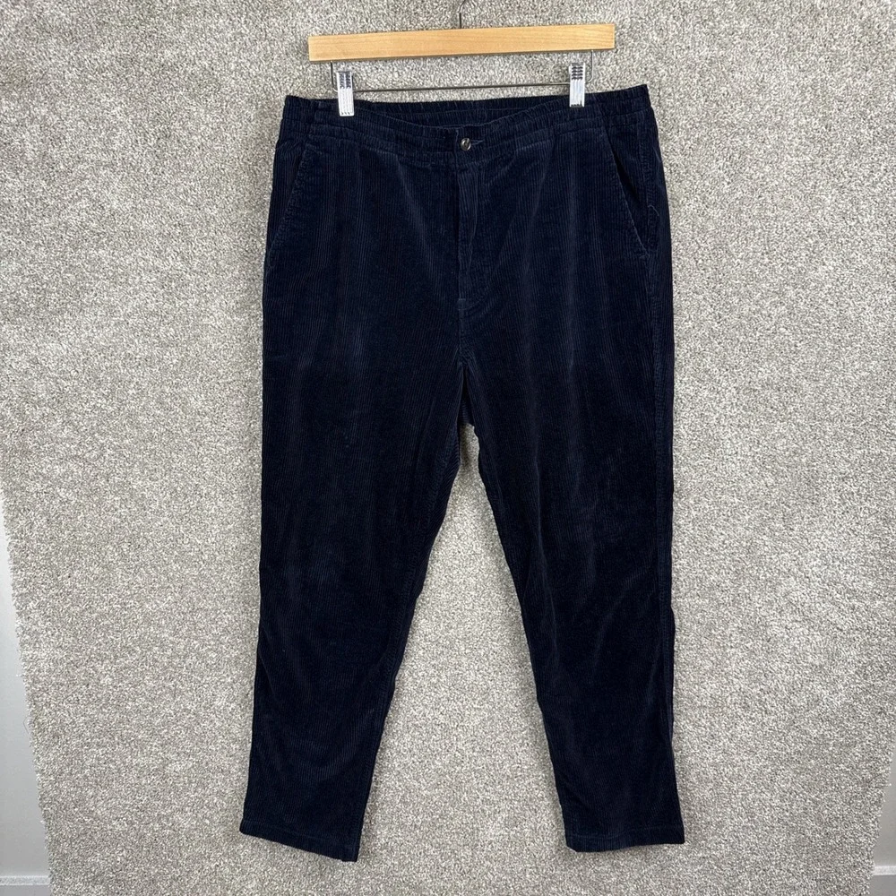 Polo‎ Ralph Lauren Men's Large Dark Blue Corduroy Pants Classic Fit Drawstring